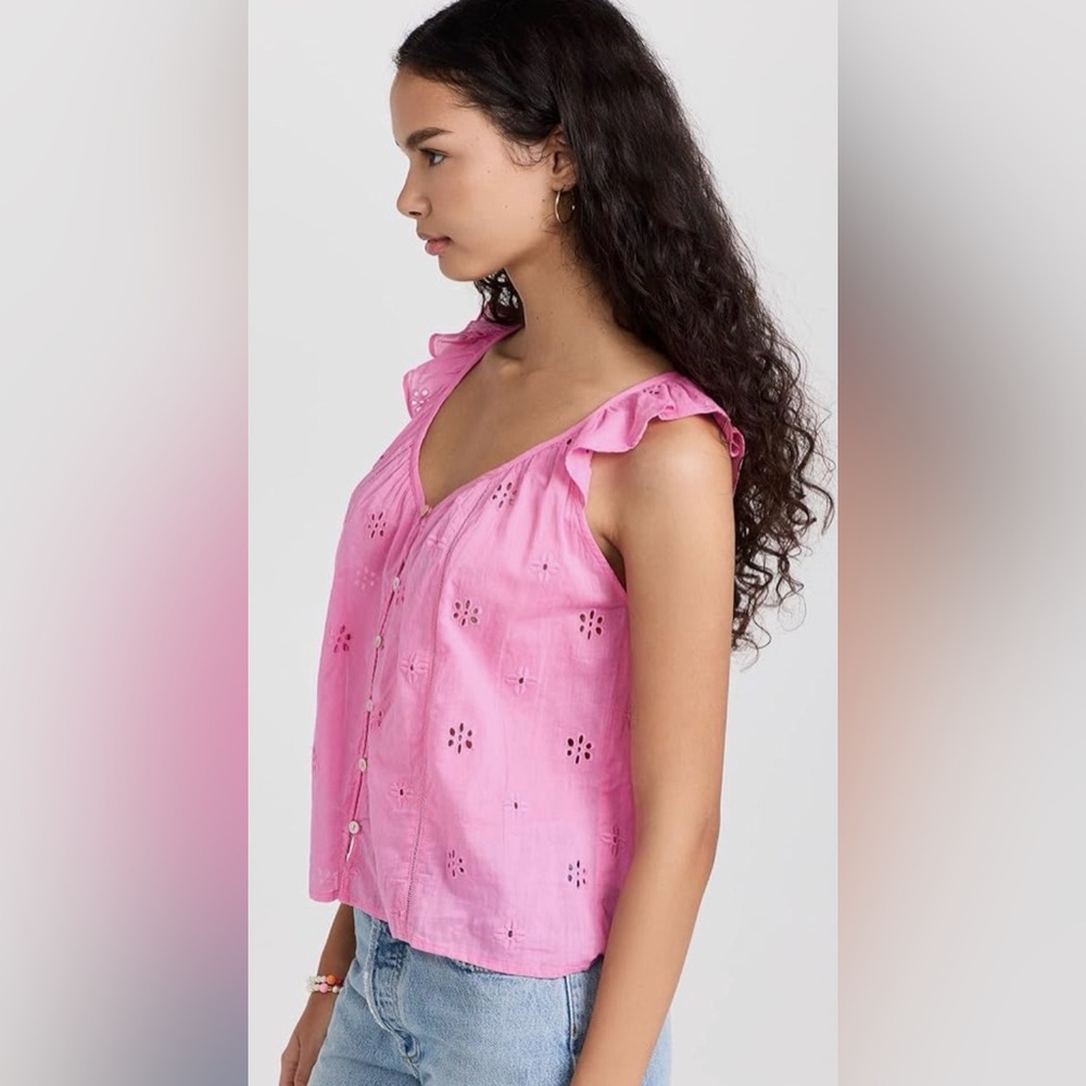 Velvet by Graham & Spencer Pink Ruffle Top - Picture 3 of 16
